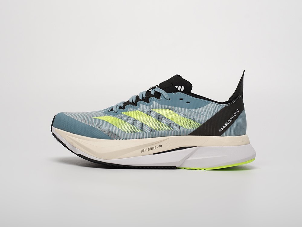 Adidas Adizero Boston 12 Wonder Blue Lucid Lemon голубые текстиль мужские (AR31800) - фото 1