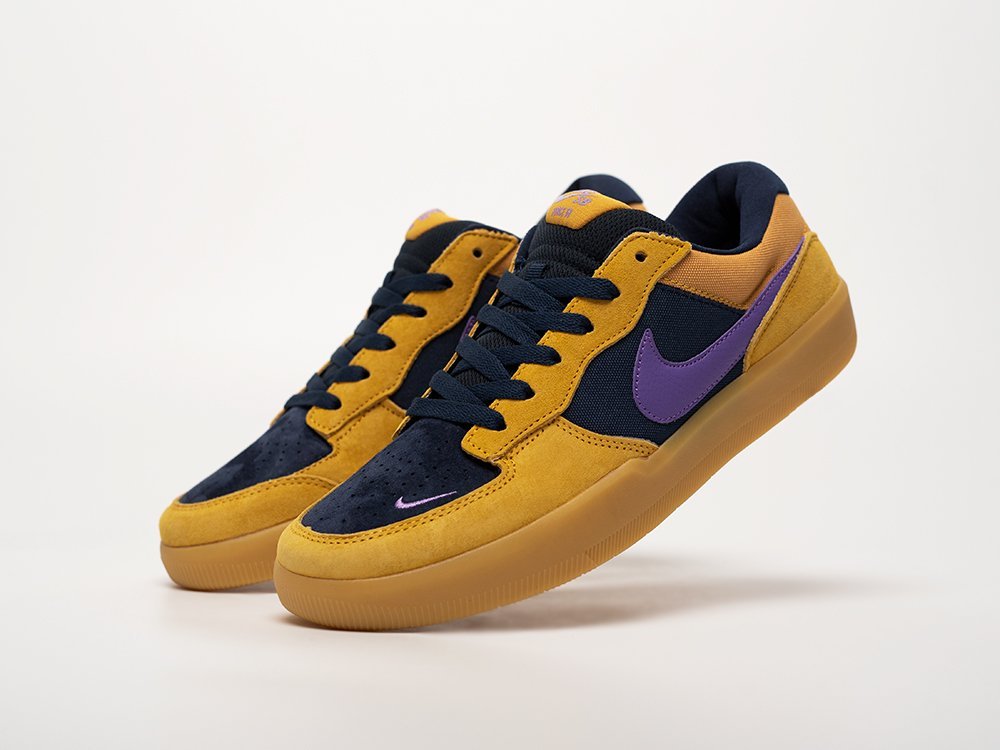 Nike SB Force 58 Monarch Midnight Navy оранжевые замша мужские (AR31895) - фото 2