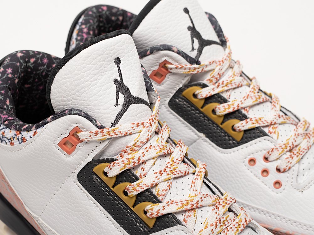 Nike Air Jordan 3 Retro Vintage Floral белые кожа мужские (AR32625) - фото 7