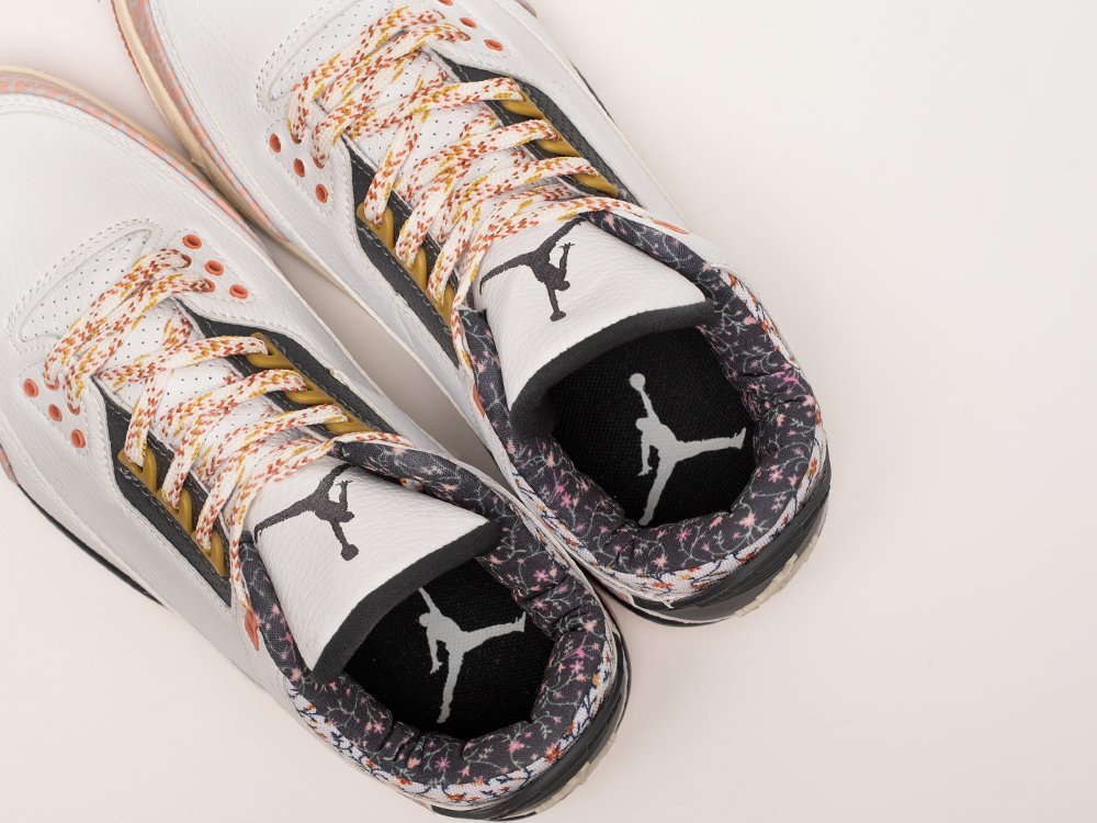 Nike Air Jordan 3 Retro Vintage Floral белые кожа мужские (AR32625) - фото 8