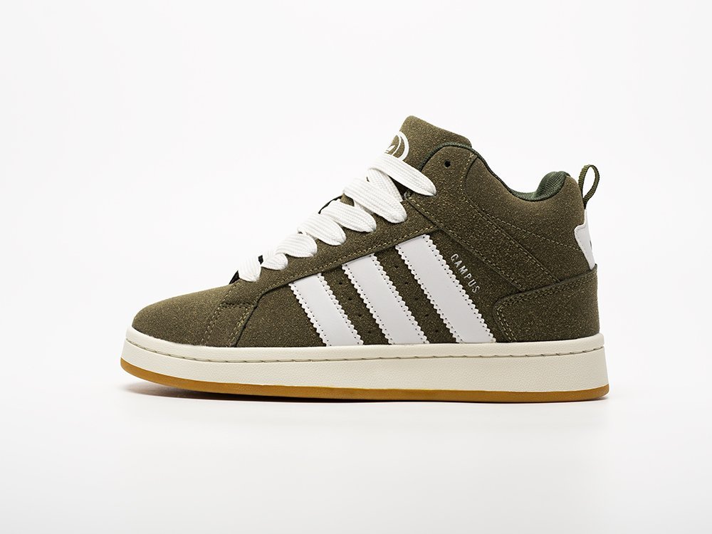 Adidas Campus High WMNS зеленые замша женские (AR33130) - фото 1