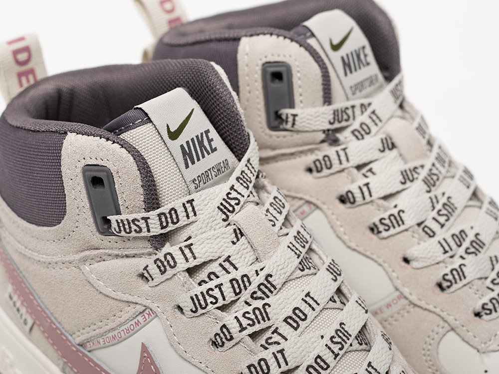 Nike Air Force 1 Mid WMNS серые замша женские (AR33169) - фото 7 Nike Air Force 1 Mid WMNS серые замша женские (AR33169) - фото 7