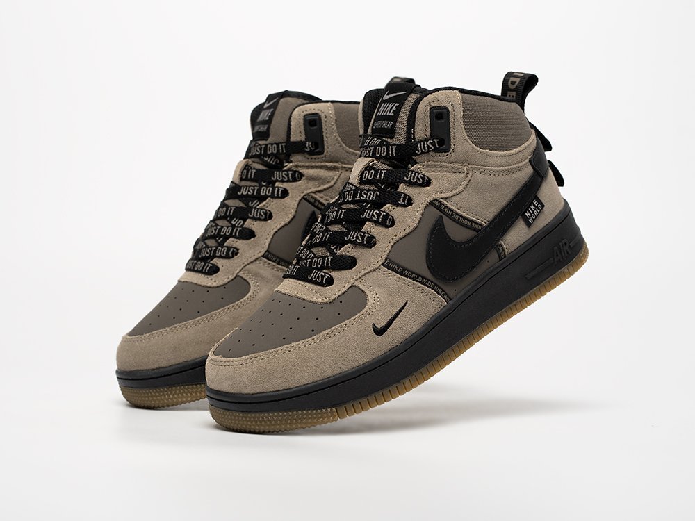 Nike Air Force 1 Mid WMNS серые замша женские (AR33171) - фото 2 Nike Air Force 1 Mid WMNS серые замша женские (AR33171) - фото 2