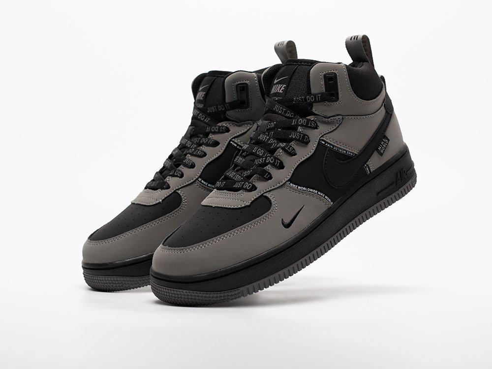 Nike Air Force 1 Mid серые кожа мужские (AR33240) - фото 2 Nike Air Force 1 Mid серые кожа мужские (AR33240) - фото 2