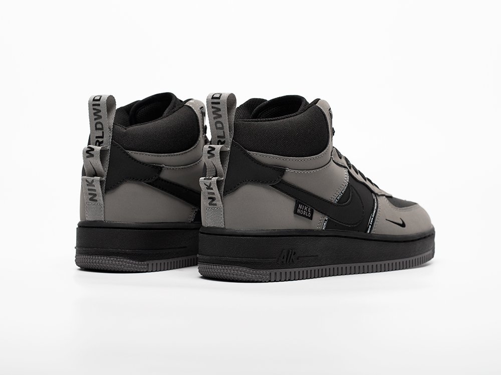 Nike Air Force 1 Mid серые кожа мужские (AR33240) - фото 4