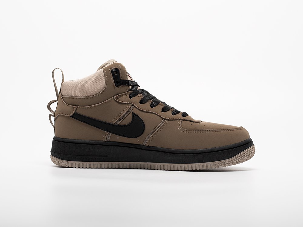 Nike Air Force 1 Mid бежевые кожа мужские (AR33241) - фото 3