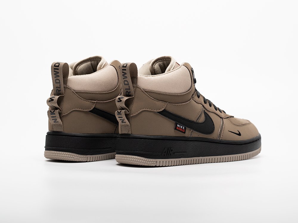 Nike Air Force 1 Mid бежевые кожа мужские (AR33241) - фото 4