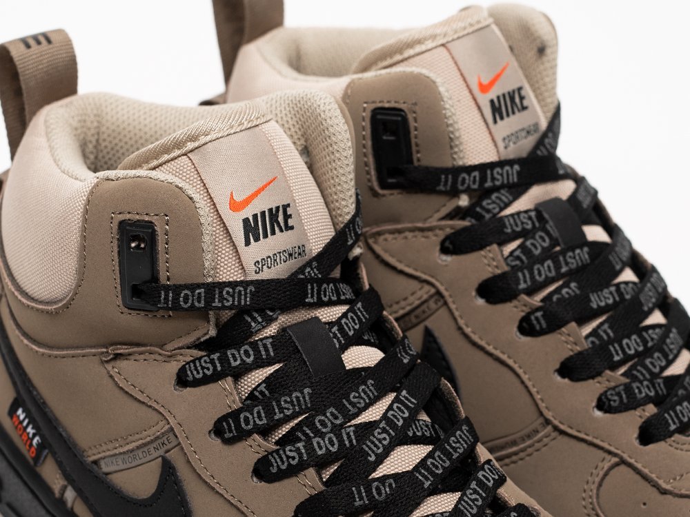 Nike Air Force 1 Mid бежевые кожа мужские (AR33241) - фото 7 Nike Air Force 1 Mid бежевые кожа мужские (AR33241) - фото 7