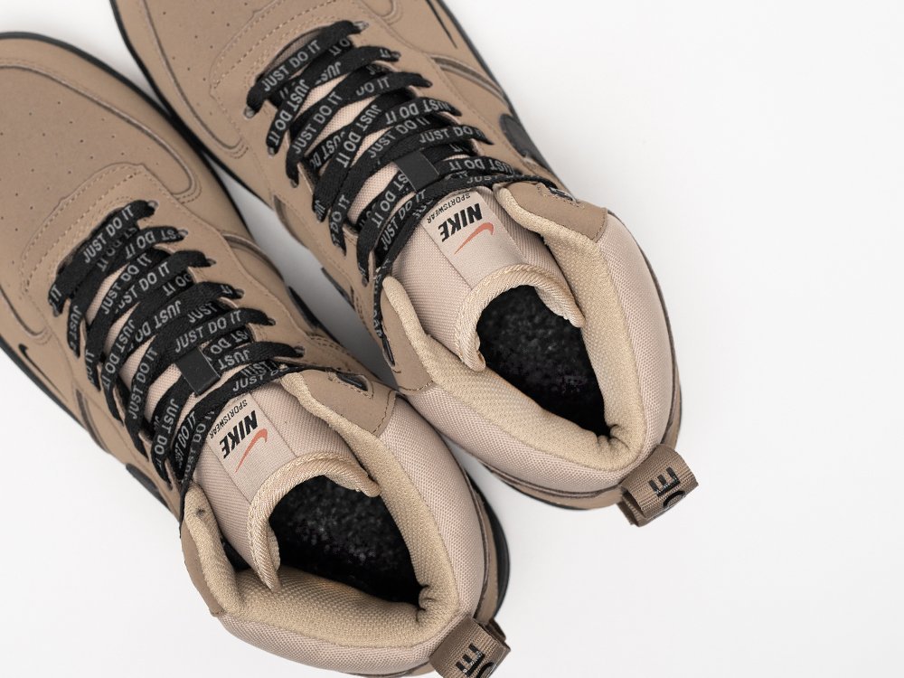 Nike Air Force 1 Mid бежевые кожа мужские (AR33241) - фото 8 Nike Air Force 1 Mid бежевые кожа мужские (AR33241) - фото 8