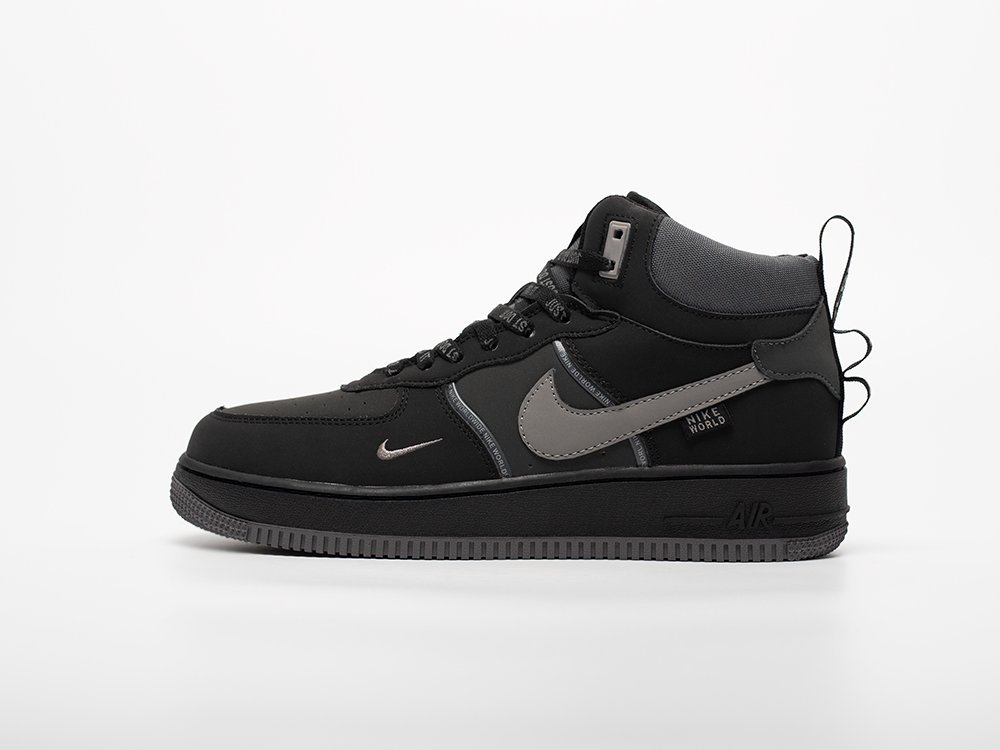 Nike Air Force 1 Mid черные кожа мужские (AR33242) - фото 1