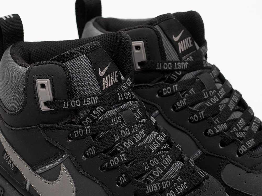 Nike Air Force 1 Mid черные кожа мужские (AR33242) - фото 7 Nike Air Force 1 Mid черные кожа мужские (AR33242) - фото 7