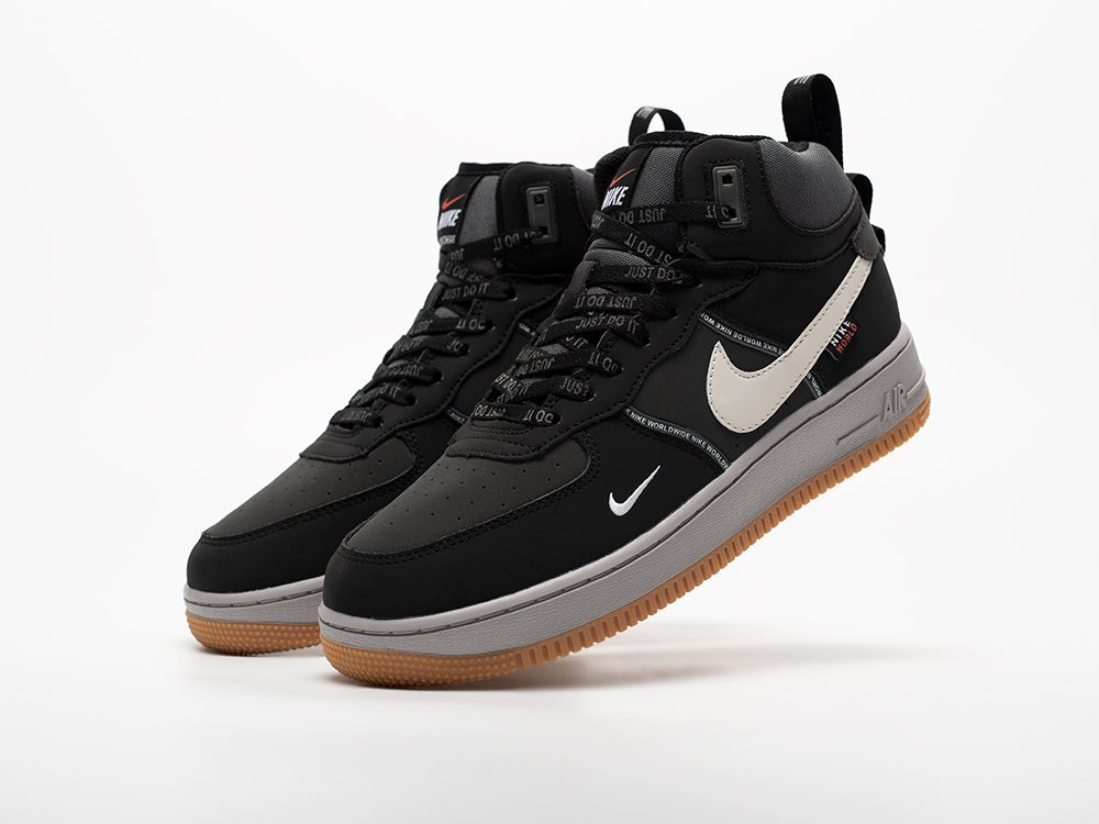 Nike Air Force 1 Mid черные кожа мужские (AR33244) - фото 2 Nike Air Force 1 Mid черные кожа мужские (AR33244) - фото 2