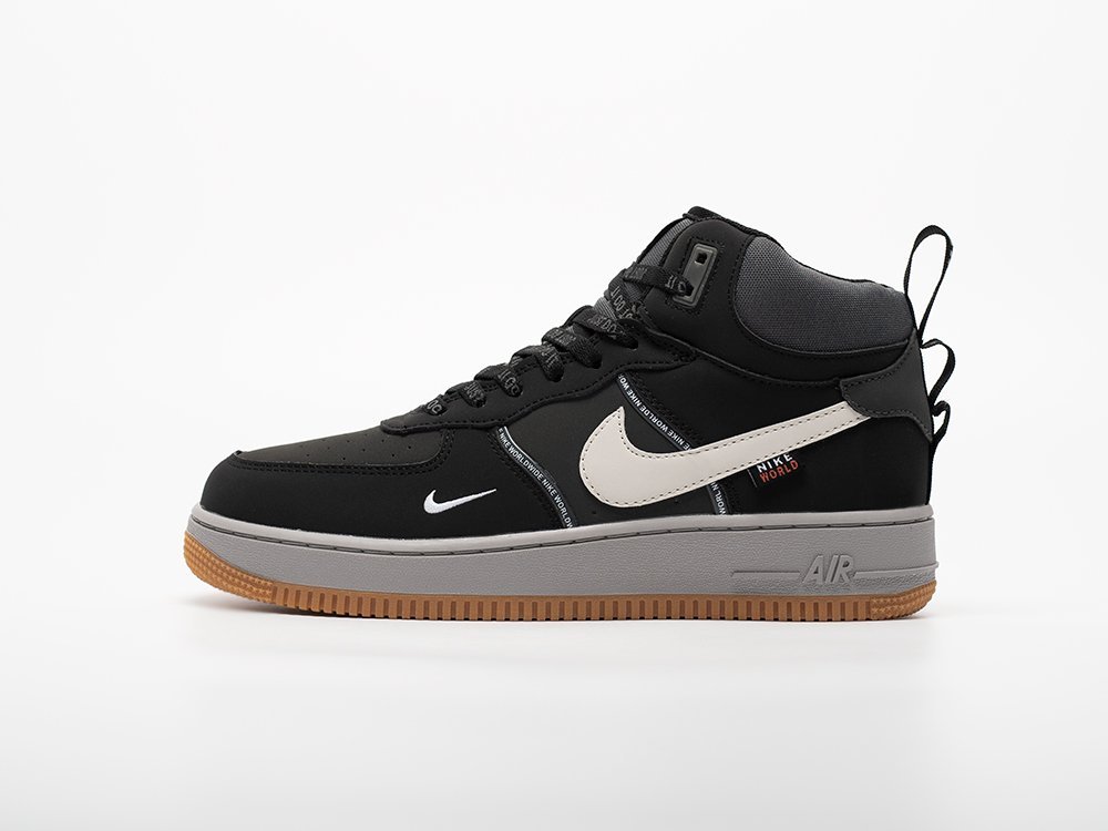 Nike Air Force 1 Mid черные кожа мужские (AR33244) - фото 1