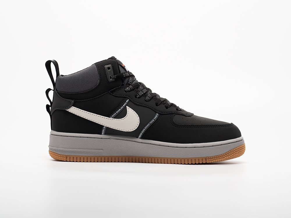 Nike Air Force 1 Mid черные кожа мужские (AR33244) - фото 3