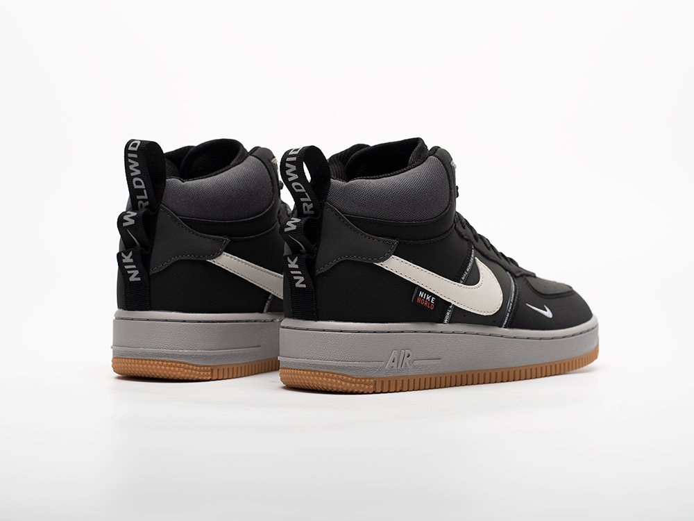 Nike Air Force 1 Mid черные кожа мужские (AR33244) - фото 4