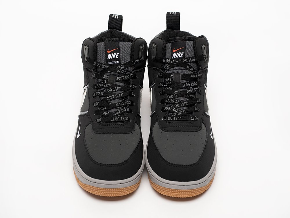 Nike Air Force 1 Mid черные кожа мужские (AR33244) - фото 6