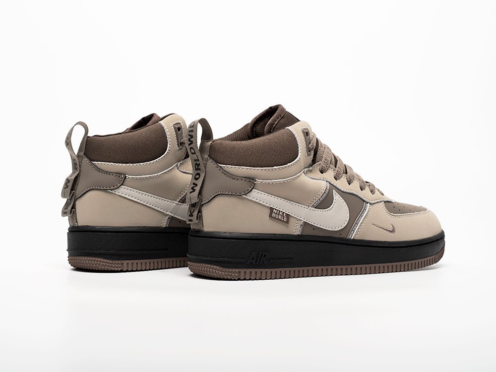 Nike Air Force 1 Mid бежевые кожа мужские (AR33246) - фото 4