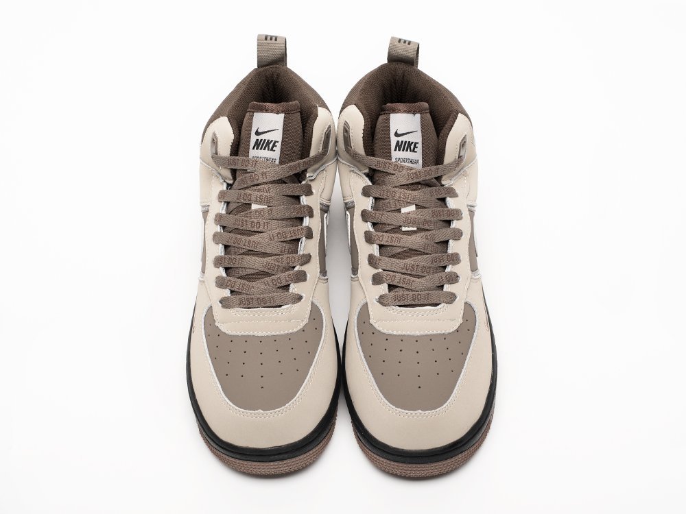 Nike Air Force 1 Mid бежевые кожа мужские (AR33246) - фото 6 Nike Air Force 1 Mid бежевые кожа мужские (AR33246) - фото 6