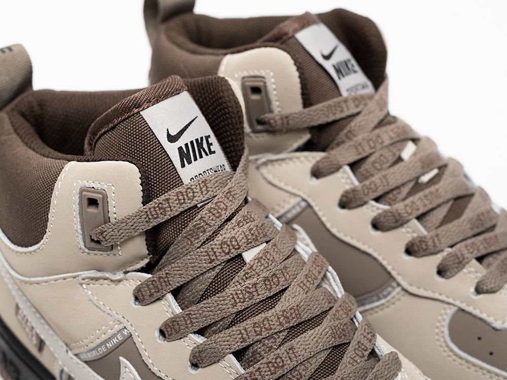 Nike Air Force 1 Mid бежевые кожа мужские (AR33246) - фото 7 Nike Air Force 1 Mid бежевые кожа мужские (AR33246) - фото 7