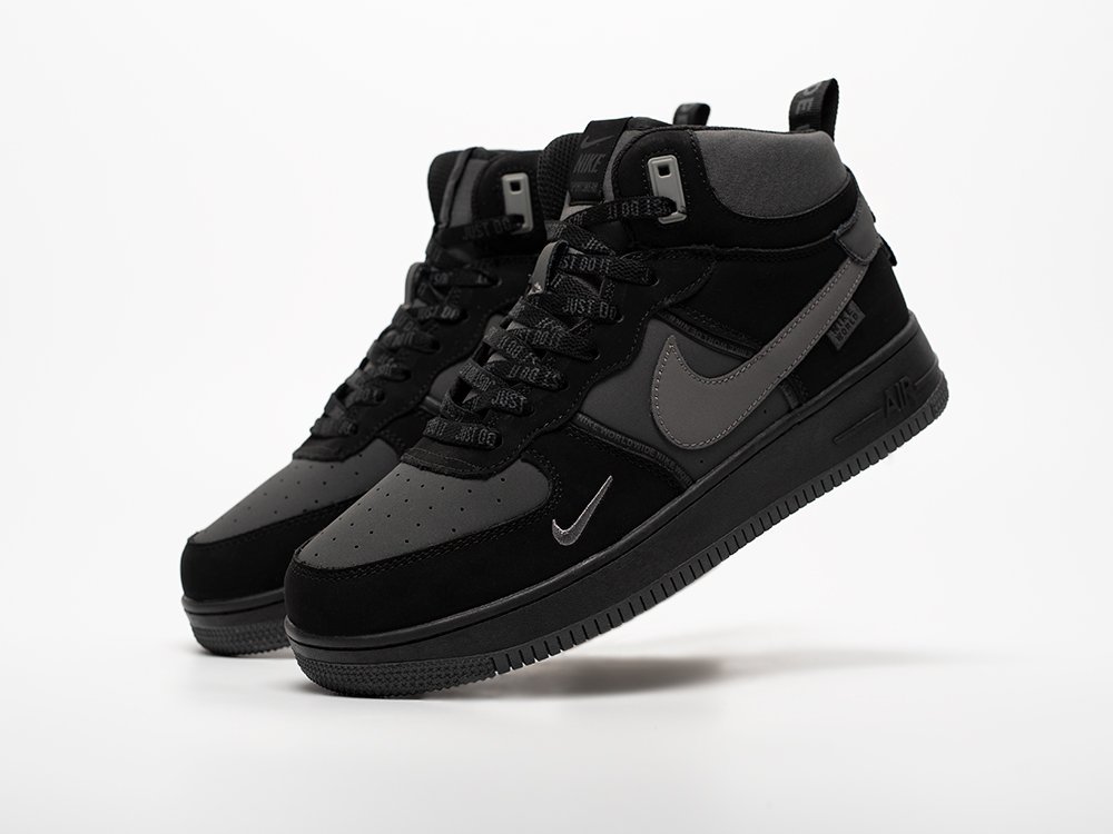 Nike Air Force 1 Mid черные кожа мужские (AR33253) - фото 2