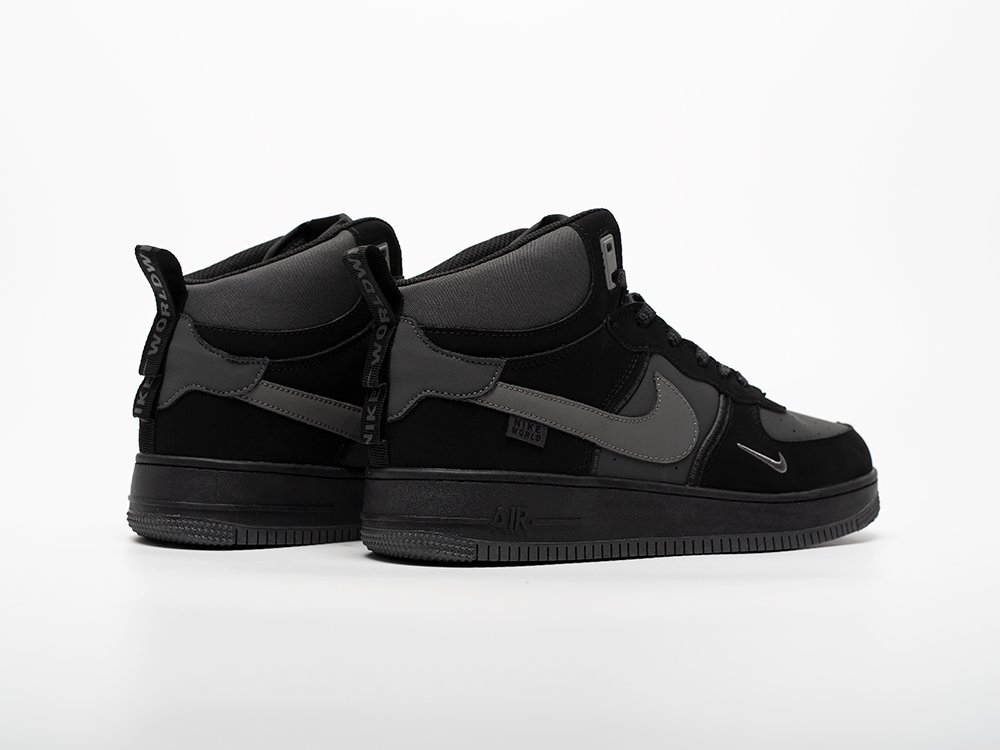 Nike Air Force 1 Mid черные кожа мужские (AR33253) - фото 4