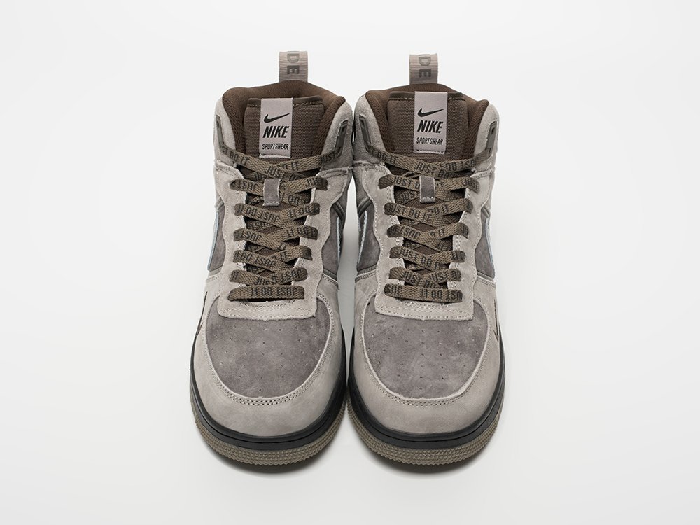 Nike Air Force 1 Mid серые замша мужские (AR33278) - фото 4 Nike Air Force 1 Mid серые замша мужские (AR33278) - фото 4