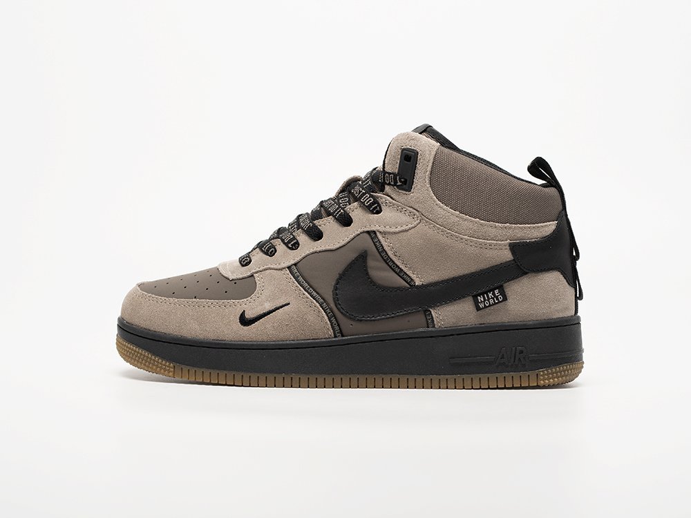 Nike Air Force 1 Mid бежевые замша мужские (AR33279) - фото 1 Nike Air Force 1 Mid бежевые замша мужские (AR33279) - фото 1