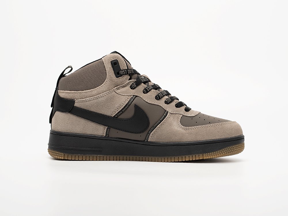 Nike Air Force 1 Mid бежевые замша мужские (AR33279) - фото 3 Nike Air Force 1 Mid бежевые замша мужские (AR33279) - фото 3