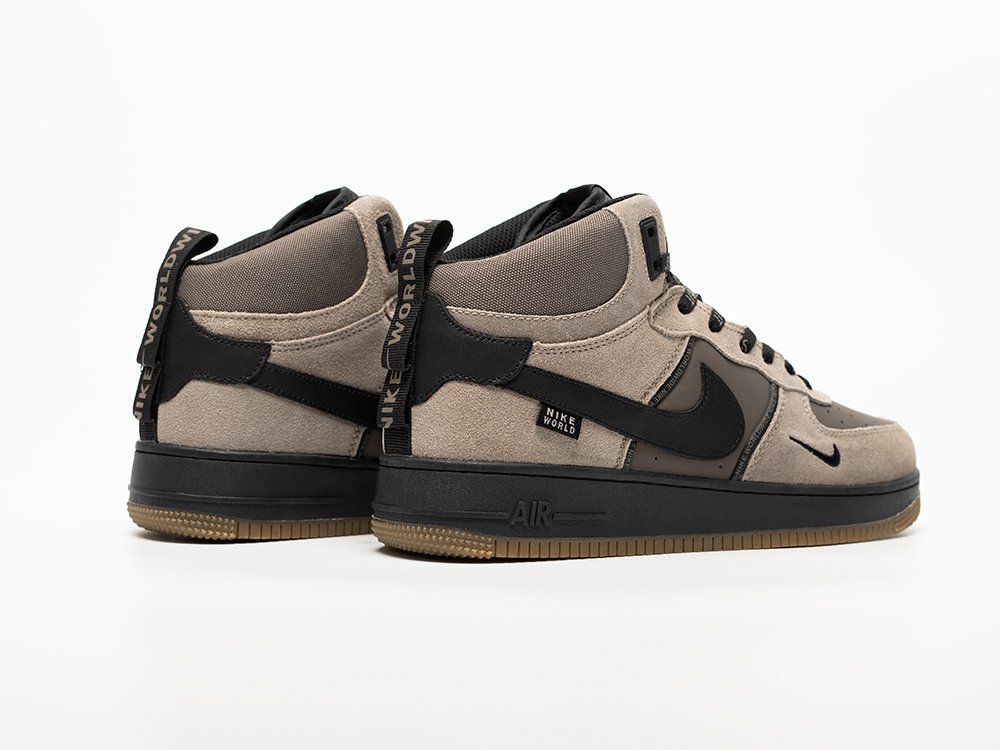 Nike Air Force 1 Mid бежевые замша мужские (AR33279) - фото 4 Nike Air Force 1 Mid бежевые замша мужские (AR33279) - фото 4