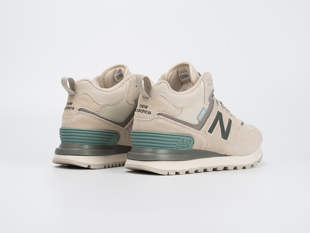 New Balance Stone Island x 574 Mid WMNS бежевые замша женские (AR33373) - фото 3