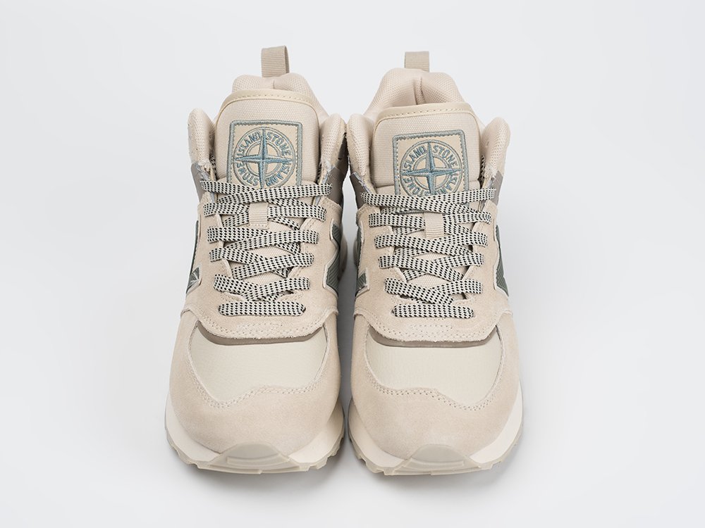 New Balance Stone Island x 574 Mid WMNS бежевые замша женские (AR33373) - фото 4