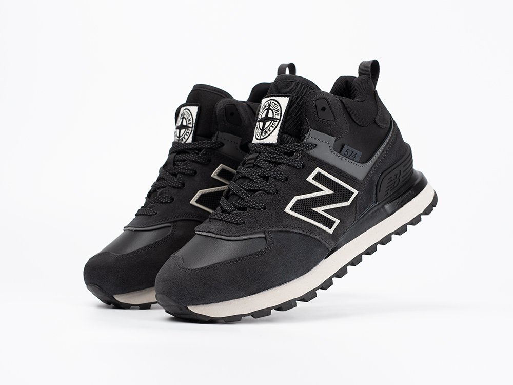 New Balance Stone Island x 574 Mid WMNS черные замша женские (AR33375) - фото 2