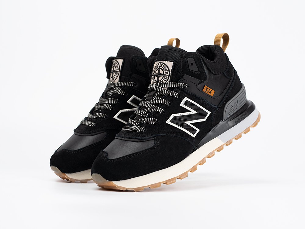 New Balance Stone Island x 574 Mid WMNS черные замша женские (AR33376) - фото 2