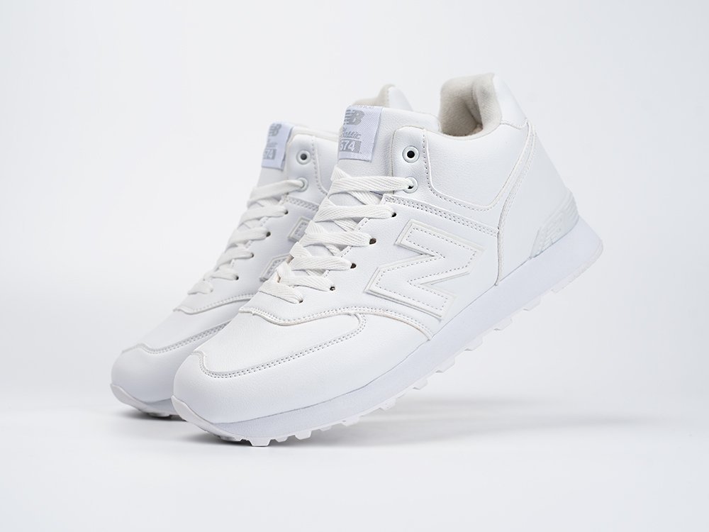 New Balance 574 Mid белые кожа мужские (AR33870) - фото 2 New Balance 574 Mid белые кожа мужские (AR33870) - фото 2