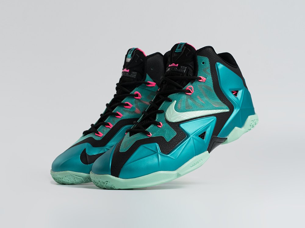 Nike Lebron 11 South Beach голубые полимер мужские (AR34002) - фото 2 Nike Lebron 11 South Beach голубые полимер мужские (AR34002) - фото 2