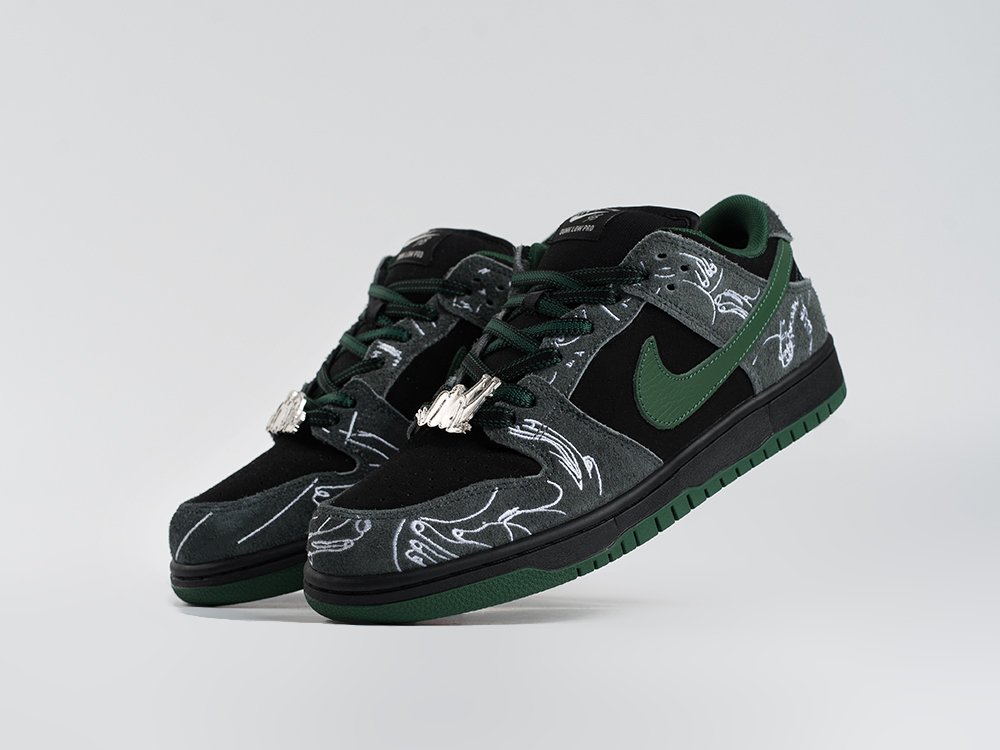 Nike SB Dunk Low x There Skateboards черные замша мужские (AR34087) - фото 2 Nike SB Dunk Low x There Skateboards черные замша мужские (AR34087) - фото 2