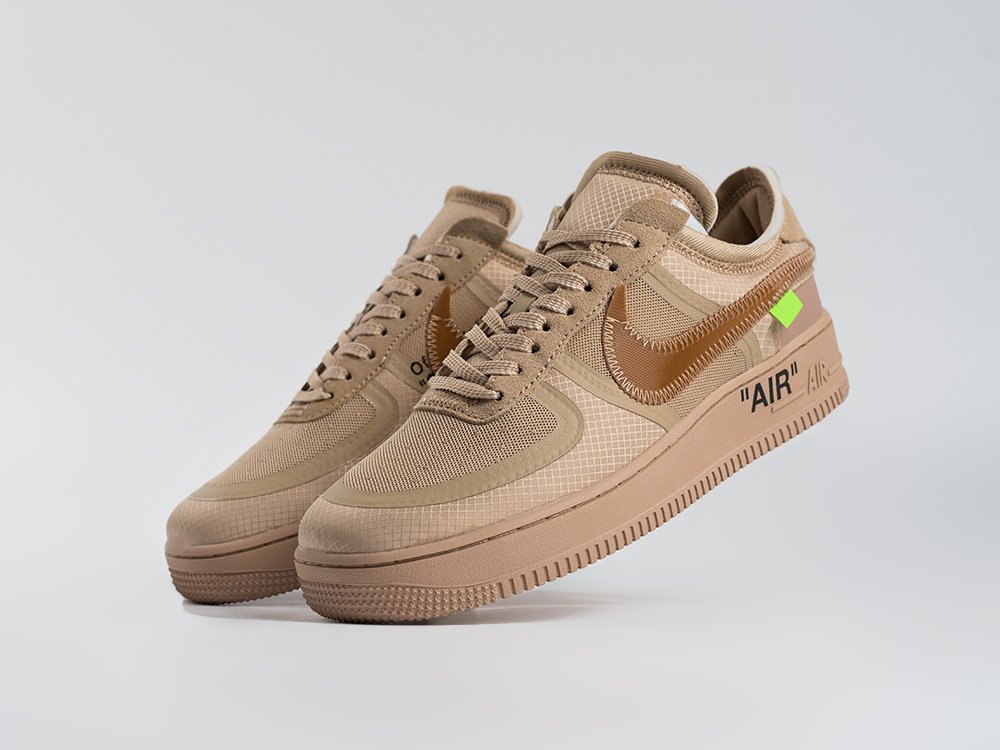 Nike Air Force 1 Low x OFF-White коричневые текстиль мужские (AR34098) - фото 2 Nike Air Force 1 Low x OFF-White коричневые текстиль мужские (AR34098) - фото 2