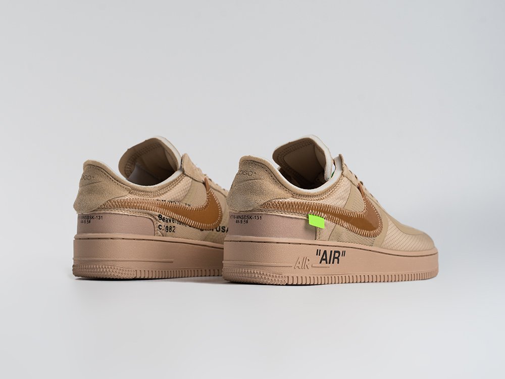 Nike Air Force 1 Low x OFF-White коричневые текстиль мужские (AR34098) - фото 3 Nike Air Force 1 Low x OFF-White коричневые текстиль мужские (AR34098) - фото 3