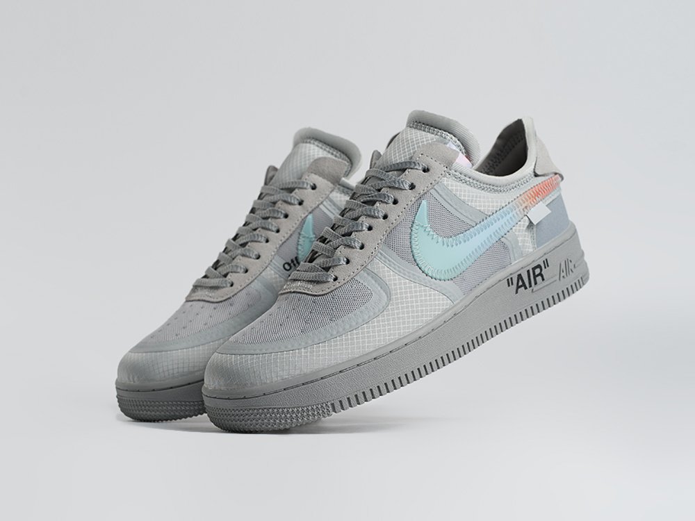 Nike Air Force 1 Low x OFF-White серые текстиль мужские (AR34328) - фото 2
