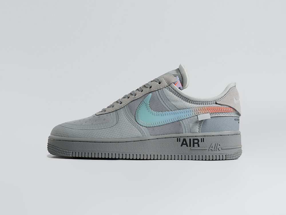 Nike Air Force 1 Low x OFF-White серые текстиль мужские (AR34328) - фото 1 Nike Air Force 1 Low x OFF-White серые текстиль мужские (AR34328) - фото 1