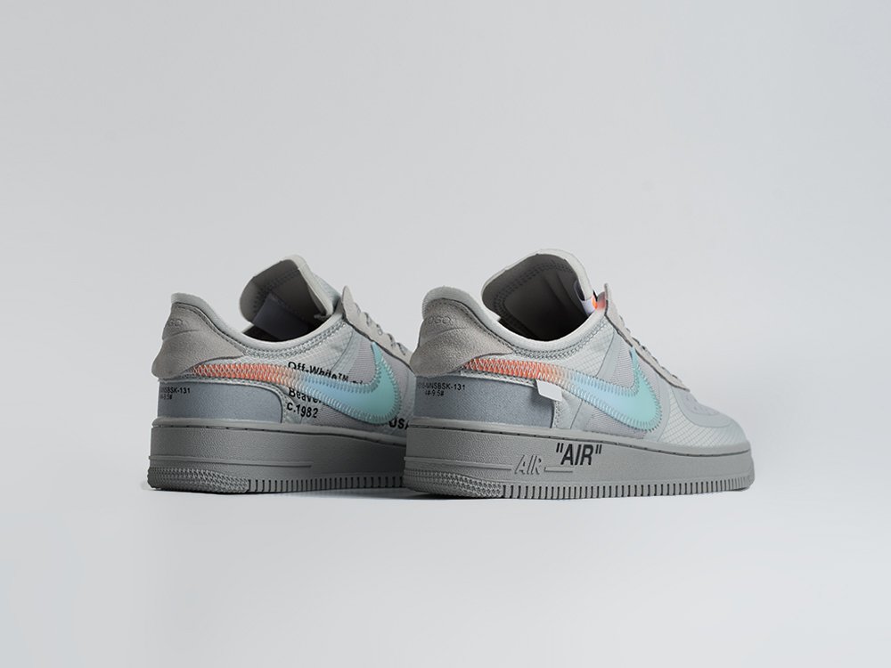 Nike Air Force 1 Low x OFF-White серые текстиль мужские (AR34328) - фото 3