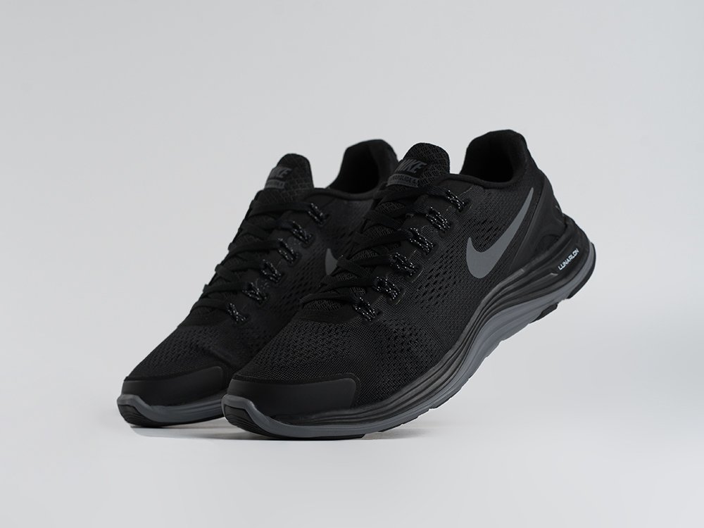 Nike LunarGlide 4 черные текстиль мужские (AR34459) - фото 2 Nike LunarGlide 4 черные текстиль мужские (AR34459) - фото 2