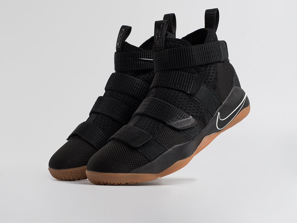 Nike Lebron Soldier 11 Black Gum черные текстиль мужские (AR34673) - фото 2