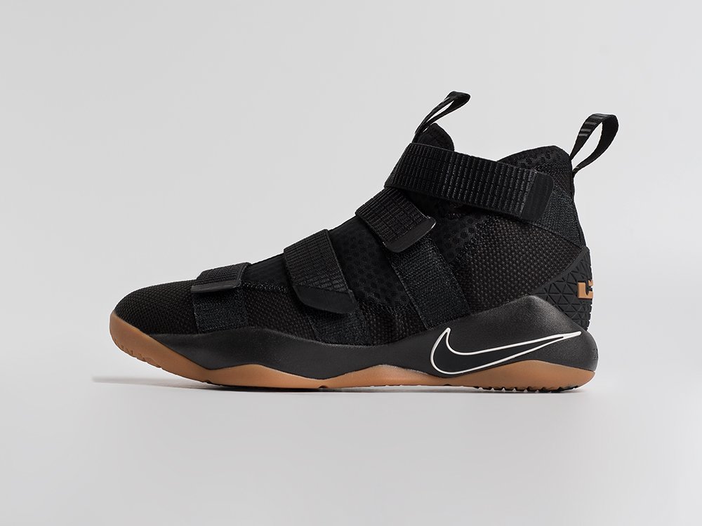 Nike Lebron Soldier 11 Black Gum черные текстиль мужские (AR34673) - фото 1