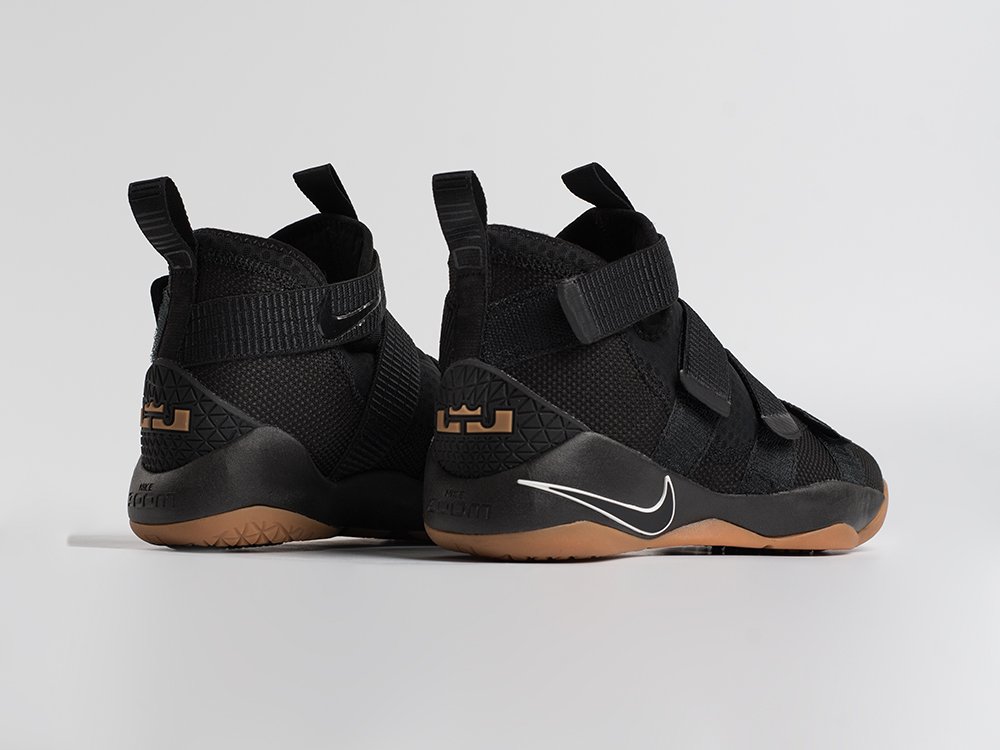 Nike Lebron Soldier 11 Black Gum черные текстиль мужские (AR34673) - фото 3