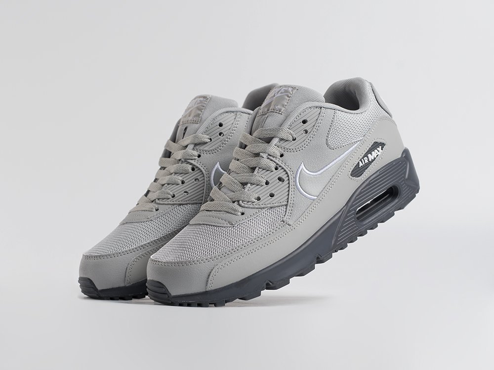 Nike Air Max 90 серые кожа мужские (AR34690) - фото 2