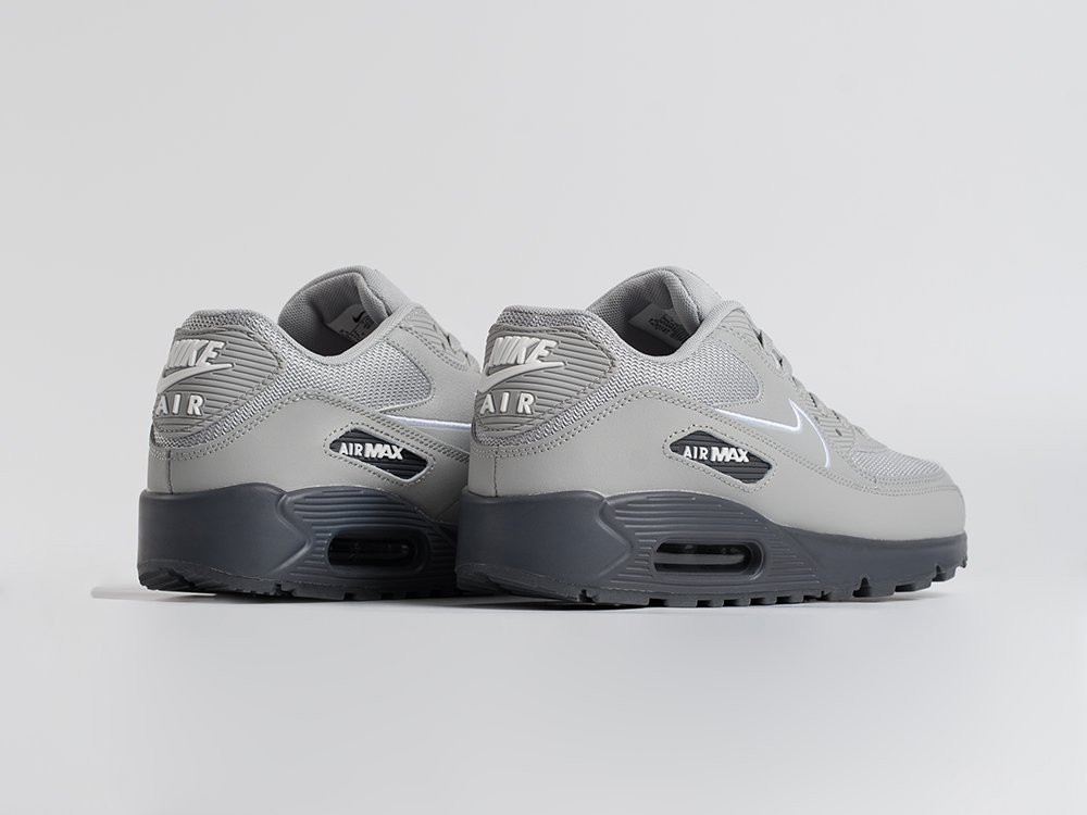 Nike Air Max 90 серые кожа мужские (AR34690) - фото 3