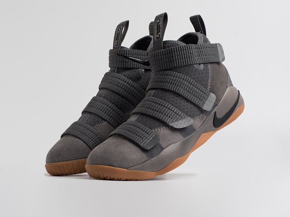 Nike Lebron Soldier 11 Dark Grey серые текстиль мужские (AR34698) - фото 2