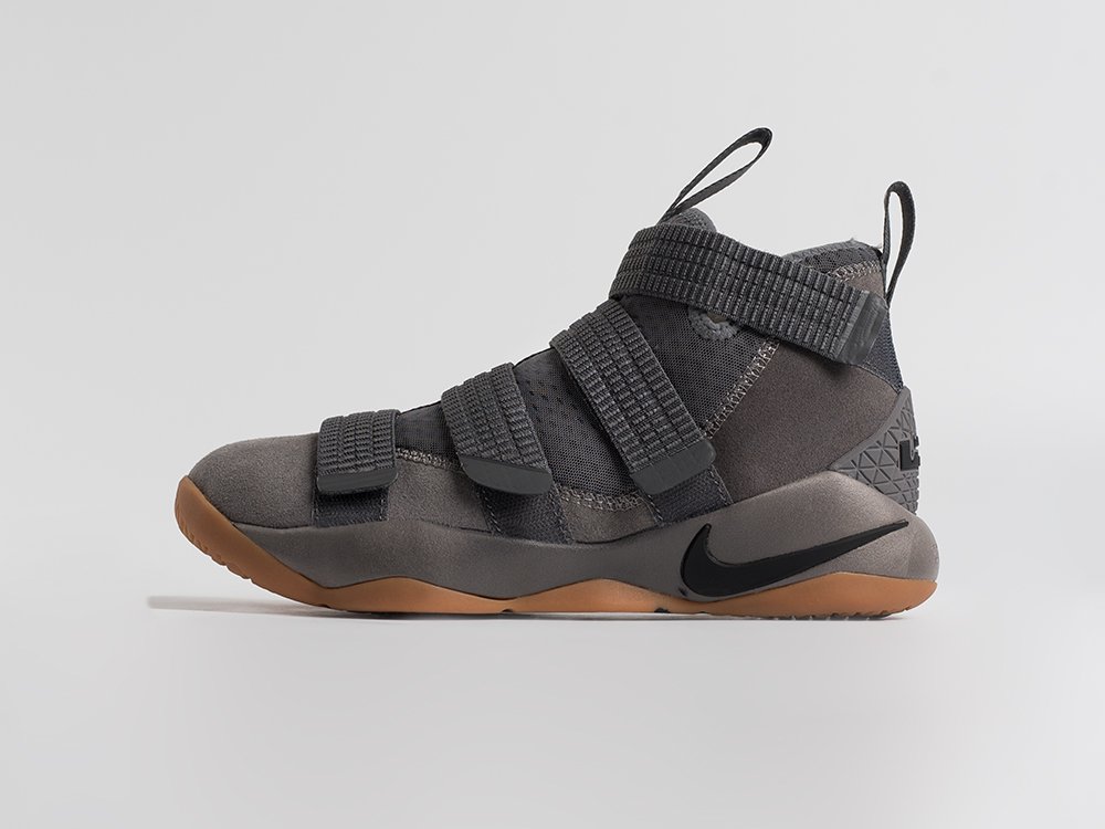 Nike Lebron Soldier 11 Dark Grey серые текстиль мужские (AR34698) - фото 1