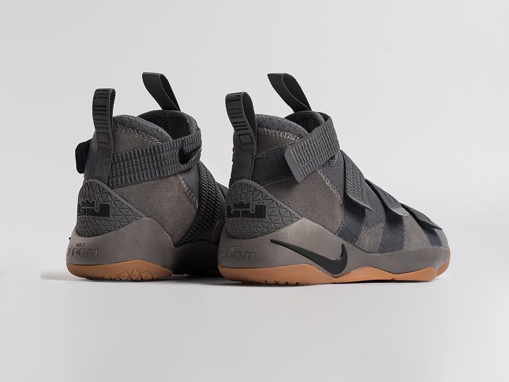 Nike Lebron Soldier 11 Dark Grey серые текстиль мужские (AR34698) - фото 3